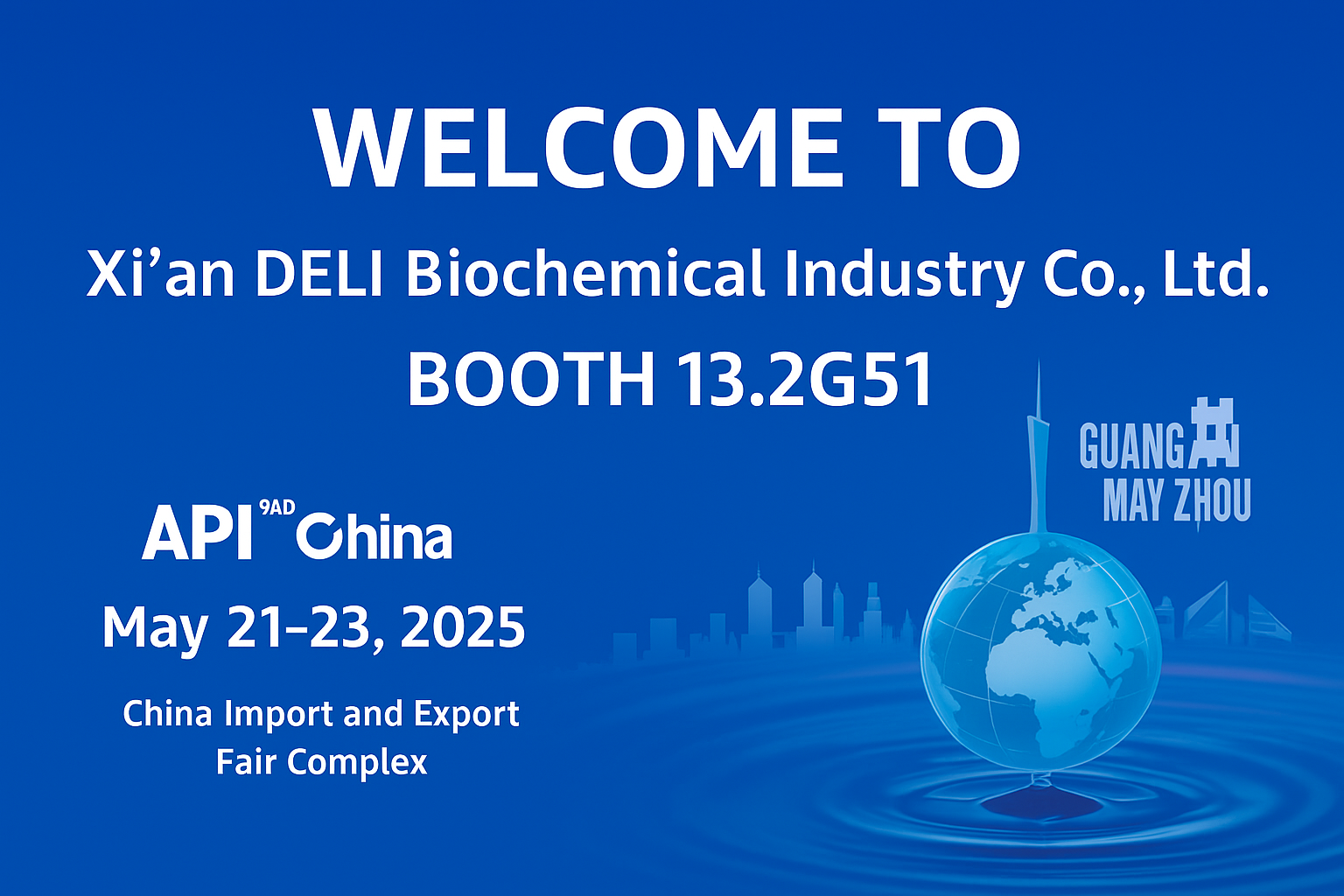 Xi'an Deli Biochemical να εκθέτει στο 92ο API China στο Guangzhou